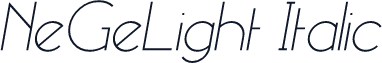 NeGeLight Italic