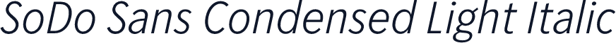 SoDo Sans Condensed Light Italic