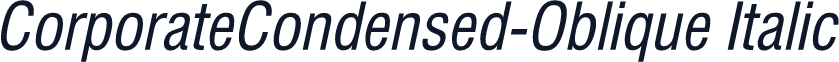 CorporateCondensed-Oblique Italic