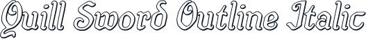 Quill Sword Outline Italic