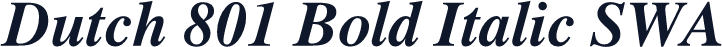 Dutch 801 Bold Italic SWA