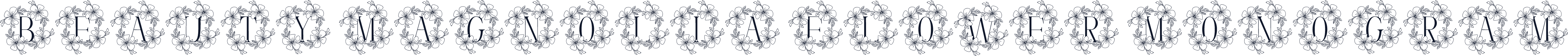 Beauty Magnolia Flower Monogram