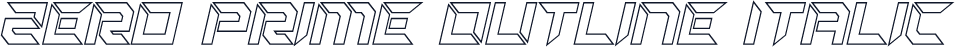 Zero Prime Outline Italic