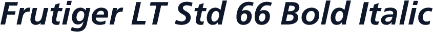 Frutiger LT Std 66 Bold Italic