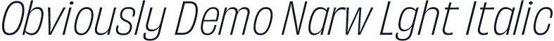Obviously Demo Narw Lght Italic