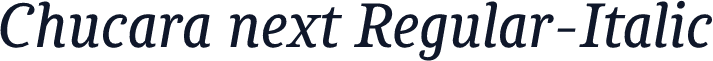 Chucara next Regular-Italic