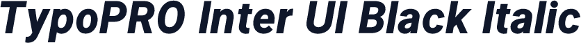 TypoPRO Inter UI Black Italic