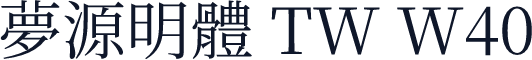 夢源明體 TW W40