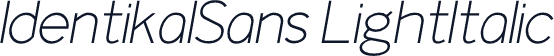 IdentikalSans LightItalic