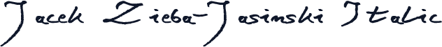 Jacek Zieba-Jasinski Italic
