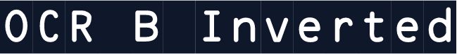 OCR B Inverted