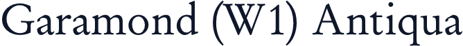 Garamond (W1) Antiqua