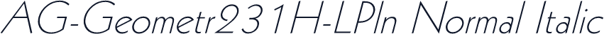 AG-Geometr231H-LPln Normal Italic