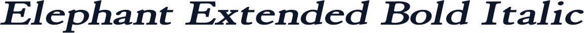 Elephant Extended Bold Italic