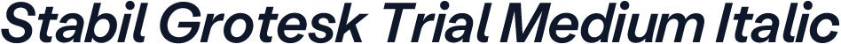 Stabil Grotesk Trial Medium Italic