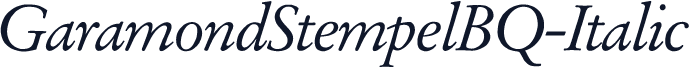 GaramondStempelBQ-Italic