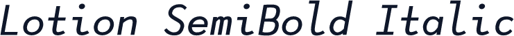 Lotion SemiBold Italic
