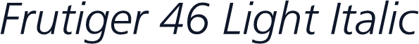 Frutiger 46 Light Italic
