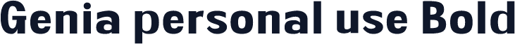 Genia personal use Bold