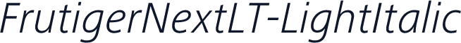 FrutigerNextLT-LightItalic