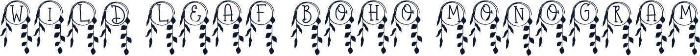 Wild Leaf Boho Monogram