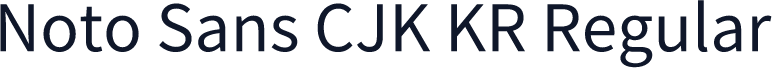 Noto Sans CJK KR Regular