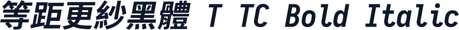 等距更紗黑體 T TC Bold Italic