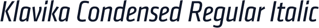 Klavika Condensed Regular Italic