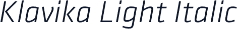 Klavika Light Italic
