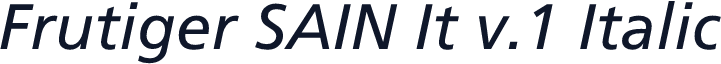 Frutiger SAIN It v.1 Italic
