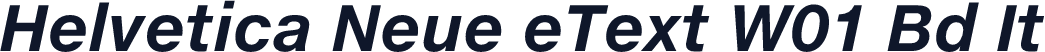 Helvetica Neue eText W01 Bd It