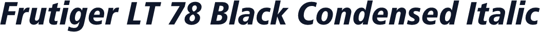 Frutiger LT 78 Black Condensed Italic