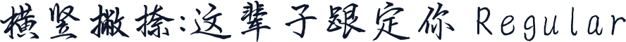 横竖撇捺：这辈子跟定你 Regular