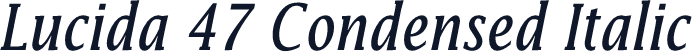 Lucida 47 Condensed Italic