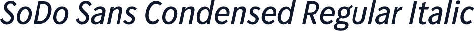 SoDo Sans Condensed Regular Italic