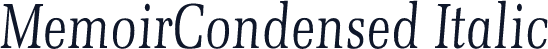 MemoirCondensed Italic