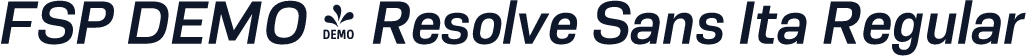 FSP DEMO - Resolve Sans Ita Regular