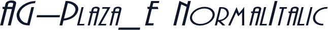 AG-Plaza_E NormalItalic