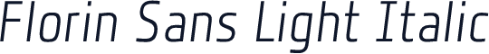 Florin Sans Light Italic