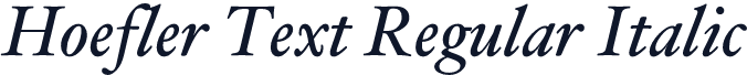Hoefler Text Regular Italic