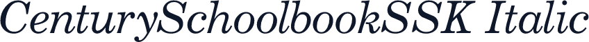 CenturySchoolbookSSK Italic