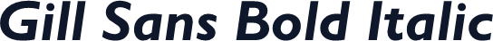 Gill Sans Bold Italic