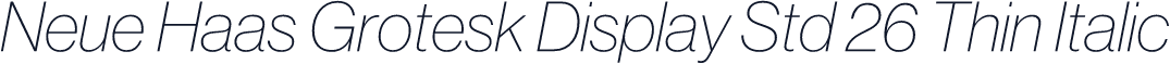 Neue Haas Grotesk Display Std 26 Thin Italic