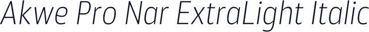 Akwe Pro Nar ExtraLight Italic