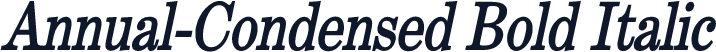 Annual-Condensed Bold Italic