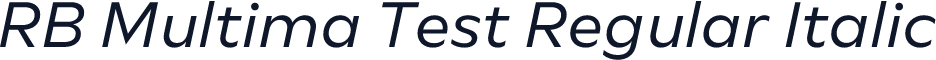 RB Multima Test Regular Italic