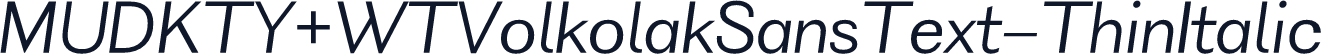 MUDKTY+WTVolkolakSansText-ThinItalic