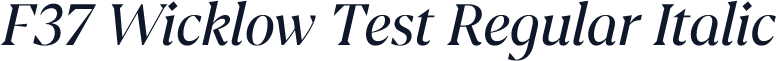 F37 Wicklow Test Regular Italic