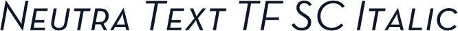 Neutra Text TF SC Italic