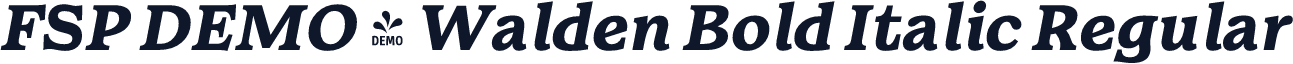 FSP DEMO - Walden Bold Italic Regular